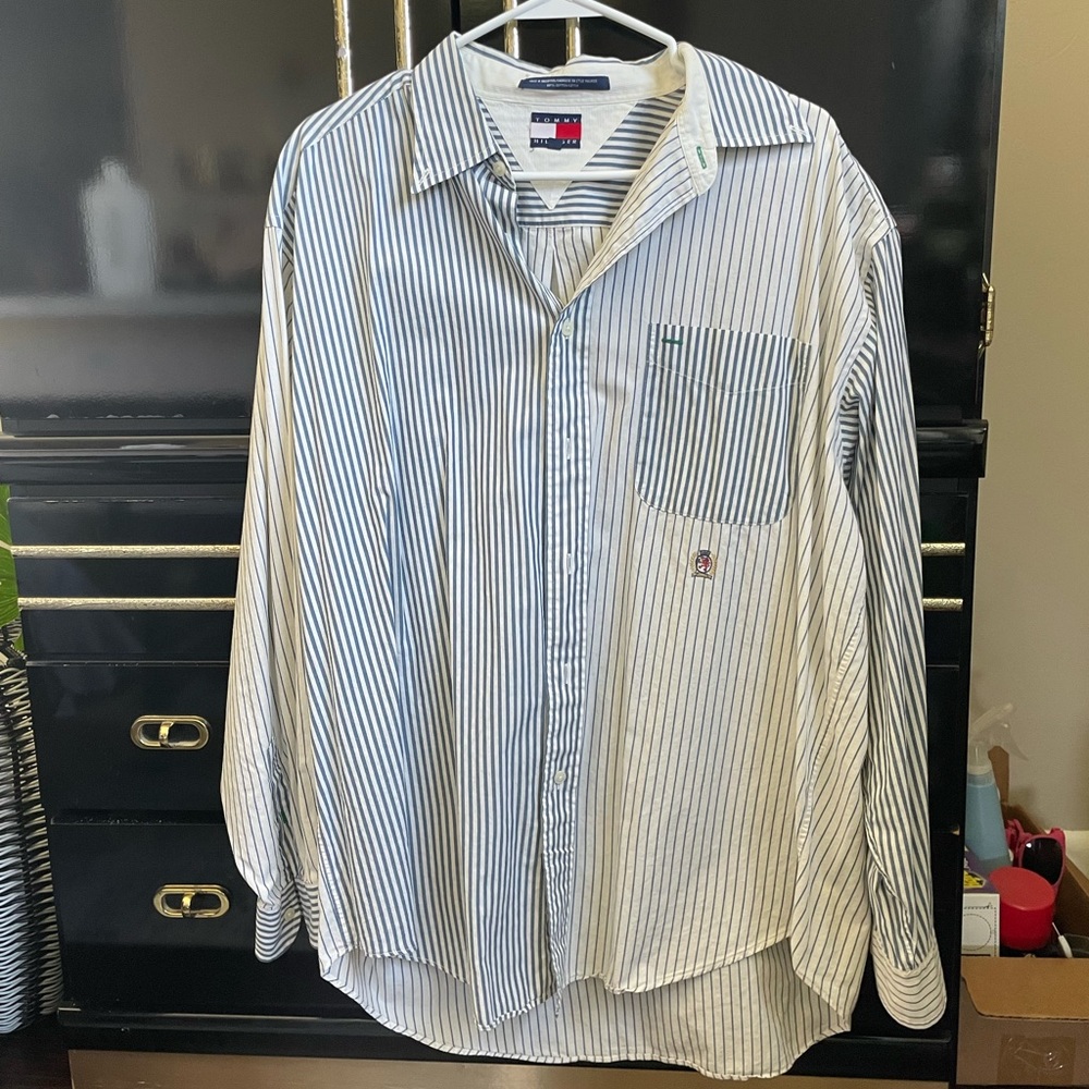 Tommy Hilfiger Dual Stripe Pattern Button Down - image 1